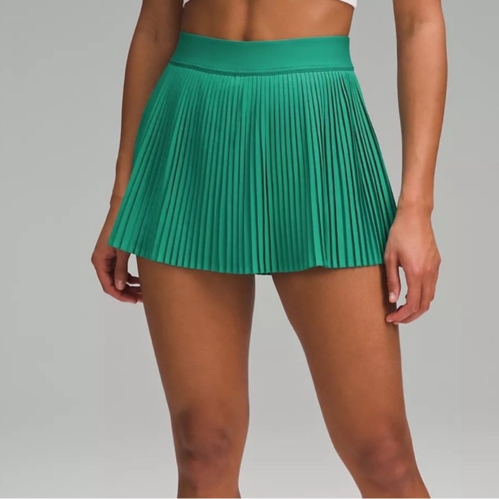 Lululemon Green Varsity High-Rise Pleated Tennis Skirt